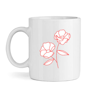 Flower Ceramic White Mug Thumbnail