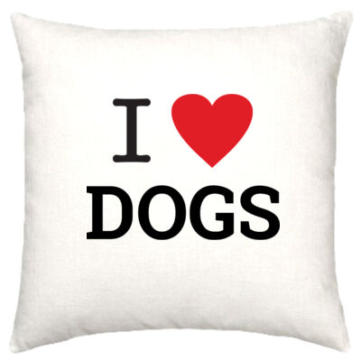 I Love Dogs Linen Cushion Cover Thumbnail