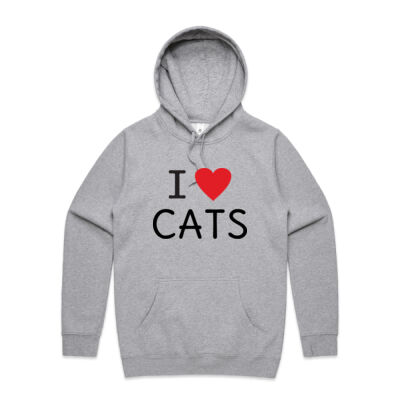 I Love Cats Stencil Hood Unisex Thumbnail